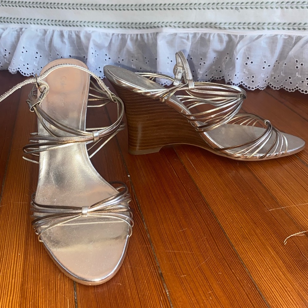 Y2K Calvin Klein wedge heels sandals